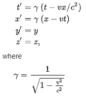 Special Relativity formula