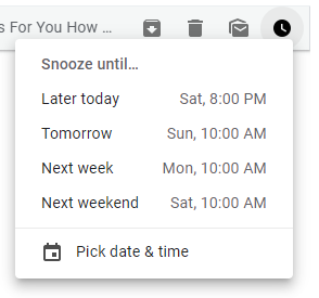 Snooze options